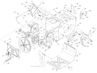 Transmission Diagram and Parts List for 3X30-INCHTRAC (31AH7EVZ710)(2023) Cub Cadet Snow Blower